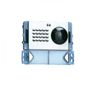 Série Powercom - Module 2 Boutons Inox, Nom, Led Bleue, Audio/Vidéo