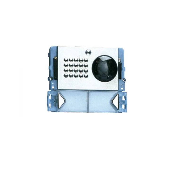 Série Powercom - Module 2 Boutons Inox, Nom, Led Bleue, Audio/Vidéo