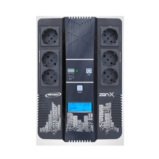 Zen-X 800 FR/SCHUKO - Onduleur Line Interactive 800 VA 6 Prises FR/SCHUKO