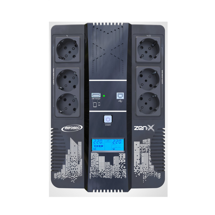 Zen-X 800 FR/SCHUKO - Onduleur Line Interactive 800 VA 6 Prises FR/SCHUKO