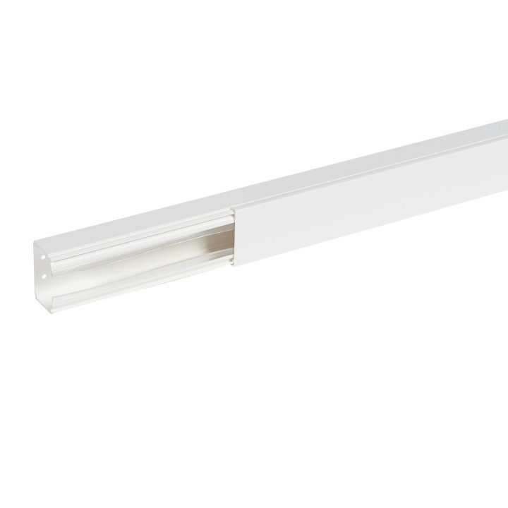 Goulotte distribution Viadis 60x40mm-Fond+couvercle-1 compart-Longueur 2m-Blanc
