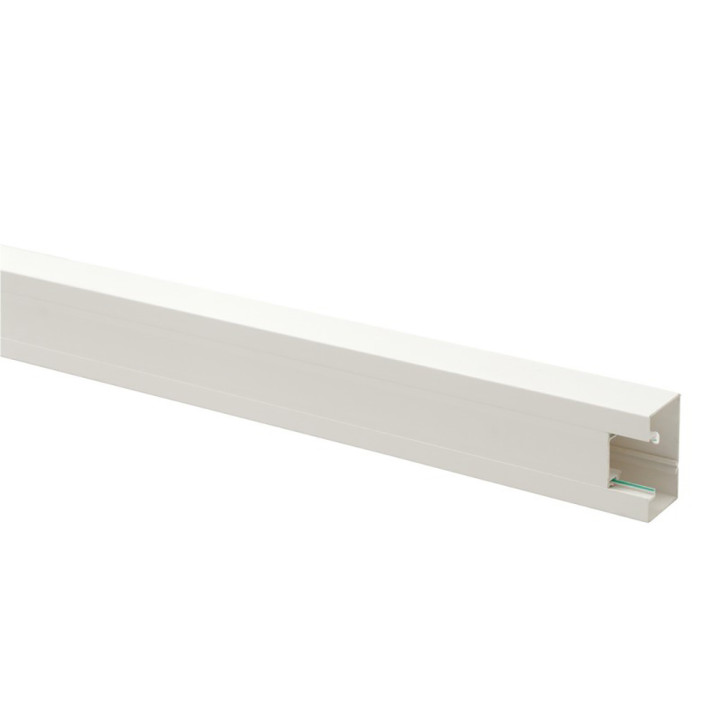 Goulotte Logix 45-85x50mm-1 compartiment-2m-Livré sans couvercle-PVC Blanc Artic