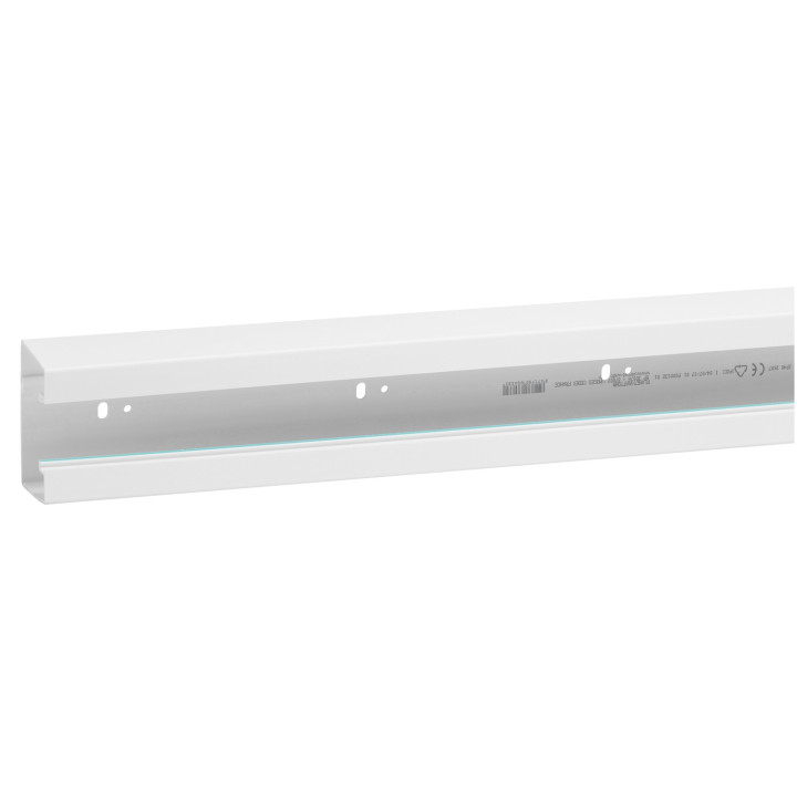 Goulotte Logix 45-85x50mm-1 compartiment-2m-Livré sans couvercle-PVC Blanc Artic