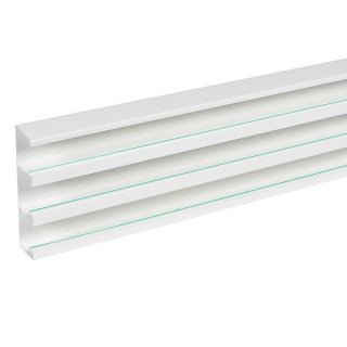 Goulotte Logix 45-190x50-3 compartiments-2m-Livré sans couvercle-PVC Blanc Artic