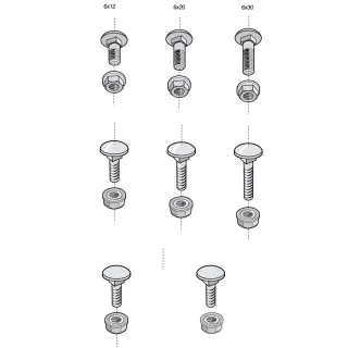 Boîte 100 Boulons Trcc - Dimensions 6X12Mm - Avec Écrou - Finition Ez