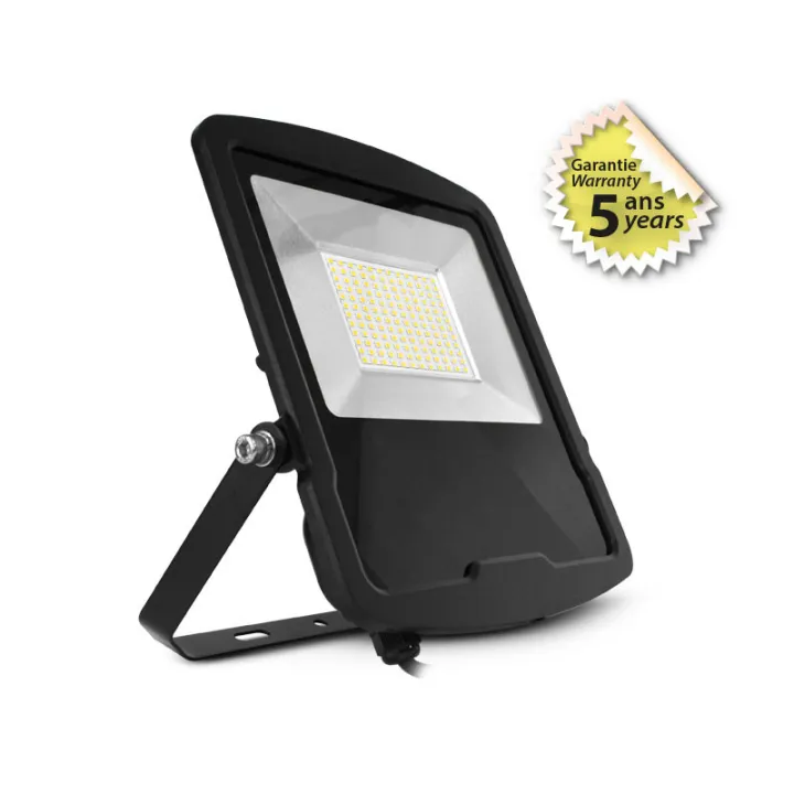 Lumos Ii Projecteur 100W 3000K Plat Noir Ip65 5Ans