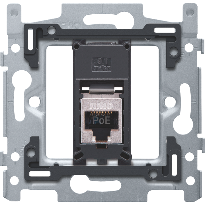 1 Connexion Rj45 Stp Cat6A, Poe++, Plat, 60X71, Vis