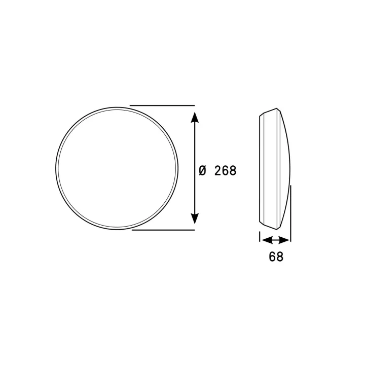 Osmo 1000Lm 4000K Ik10 Ip65 Ø268Mm On Off Bl