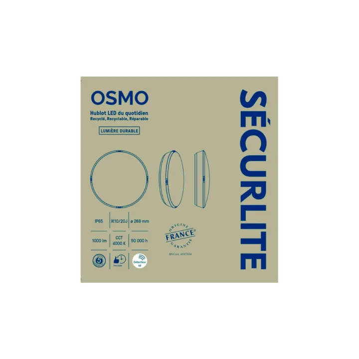 Osmo 1000Lm 4000K Ik10 Ip65 Ø268Mm On Off Bl