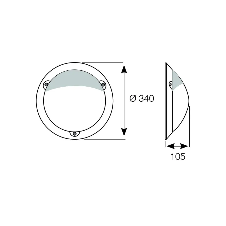 Hublot Voila Acces Asymétrique Blanc Module Led 3600 Lm 4000K Avec Dét