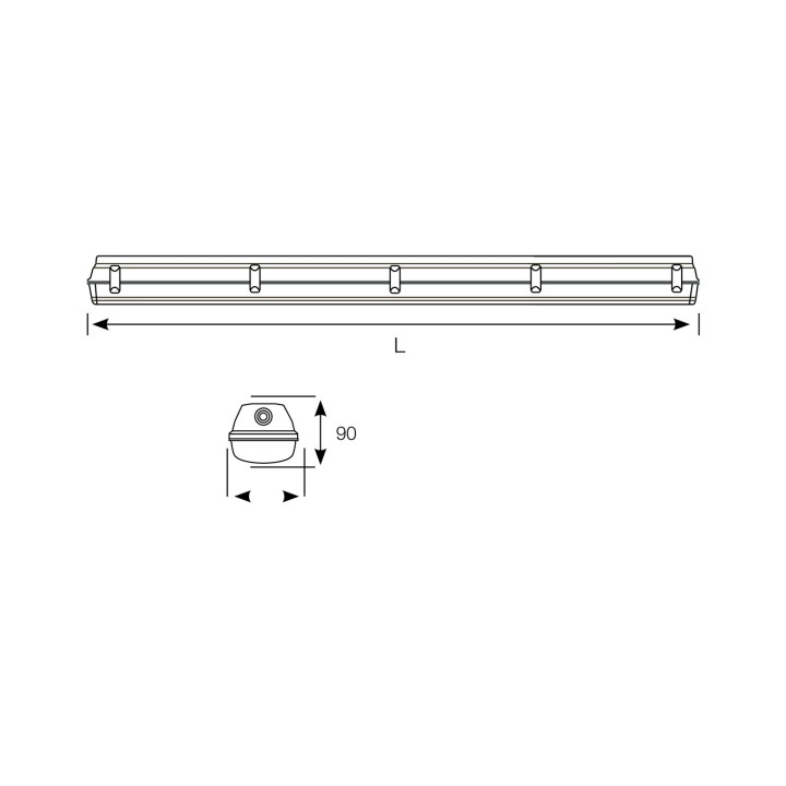 Duropark 4400Lm 4000K Ik10 Ip65 L1277Mm On Off Gr