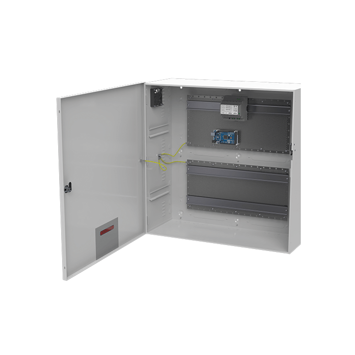 Coffret Modulaire Blanc 590X590X237Mm Avec Rail Din + Grille Perforée
