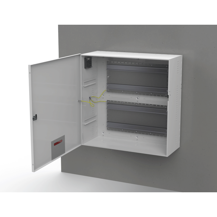 Coffret Modulaire Blanc 590X590X237Mm Avec Rail Din + Grille Perforée