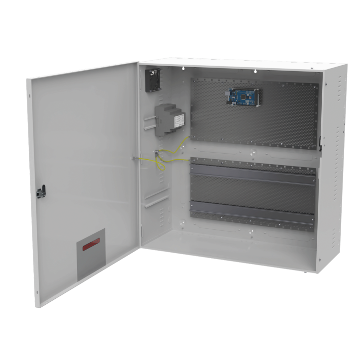 Coffret Modulaire Blanc 590X590X237Mm Avec Rail Din + Grille Perforée