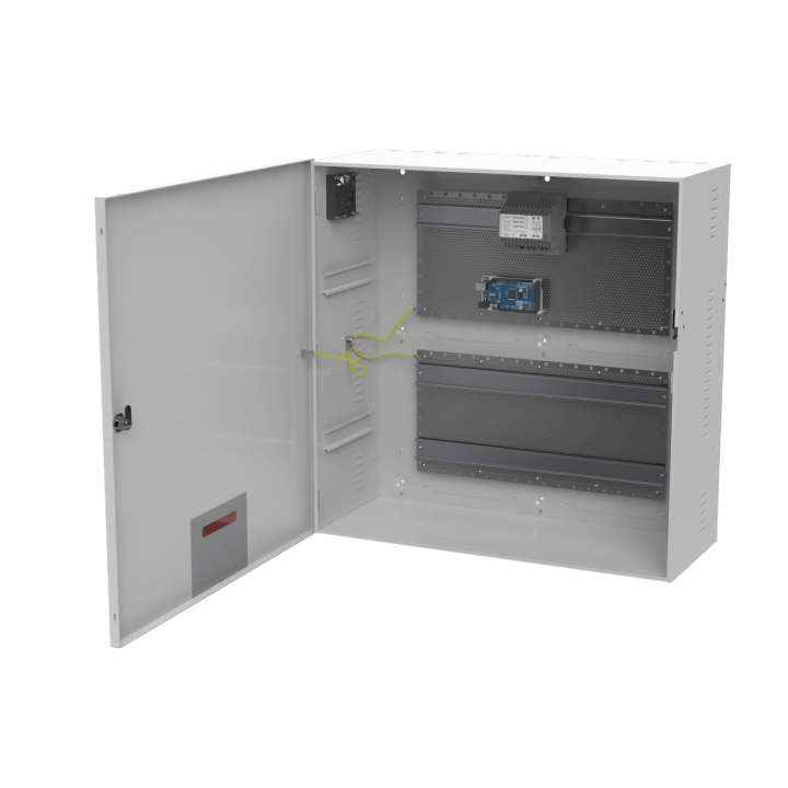 Coffret Modulaire Blanc 590X590X237Mm Avec Rail Din + Grille Perforée