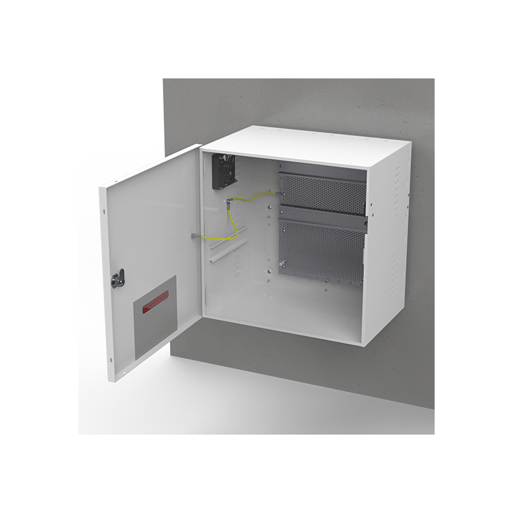 Coffret Modulaire Blanc 355X355X237Mm Avec Rail Din + Grille Perforée