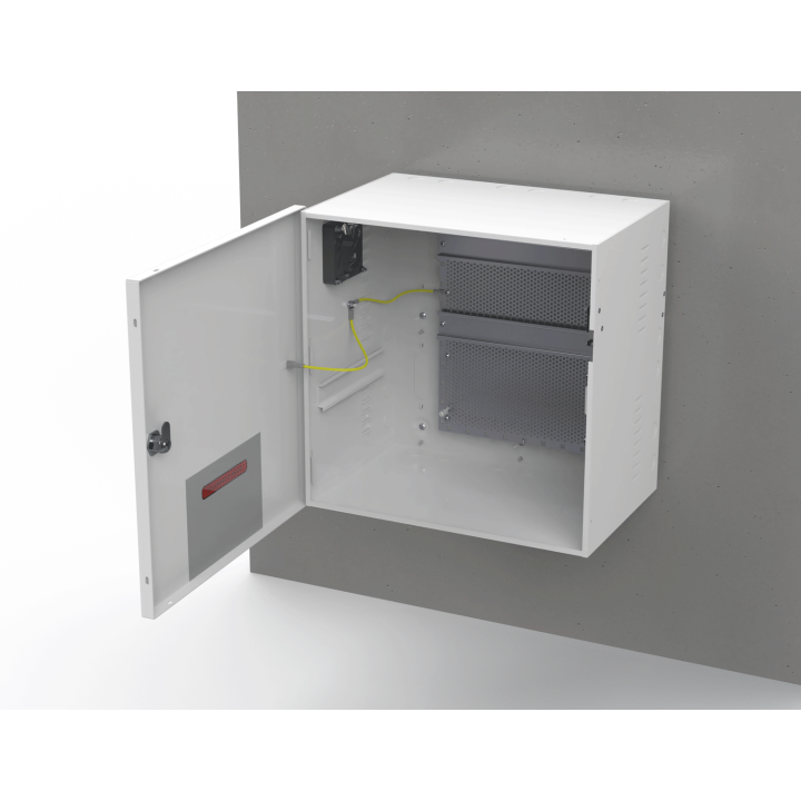 Coffret Modulaire Blanc 355X355X237Mm Avec Rail Din + Grille Perforée