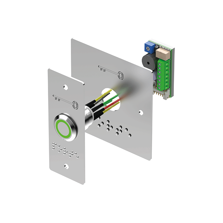 Bp Inox Avec Plaques Étroite Et Large+Braille Porte Led Bicolore V/B