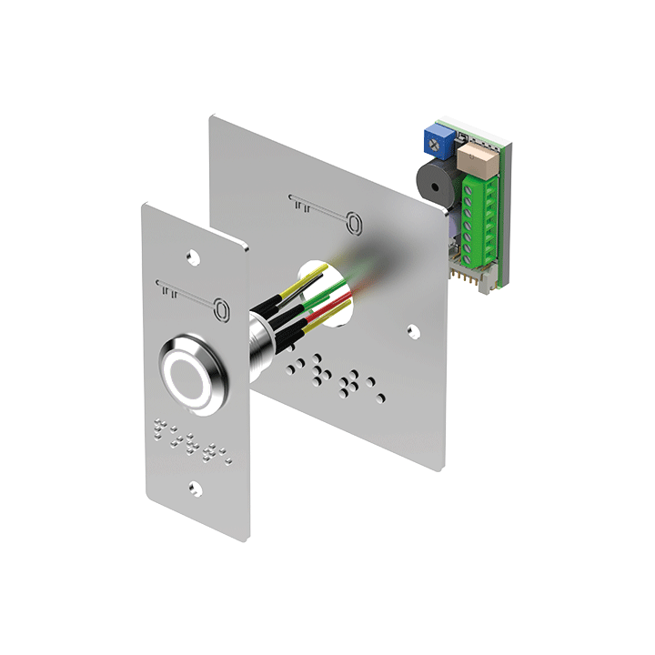 Bp Inox Avec Plaques Étroite Et Large+Braille Porte Led Bicolore V/B