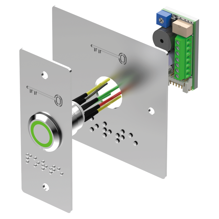 Bp Inox Avec Plaques Étroite Et Large+Braille Porte Led Bicolore V/B