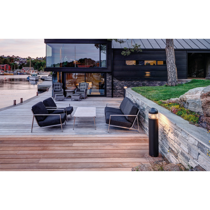 Kjevik borne extérieure robuste noir 2060lm 3000K Ra-80 non dimmable