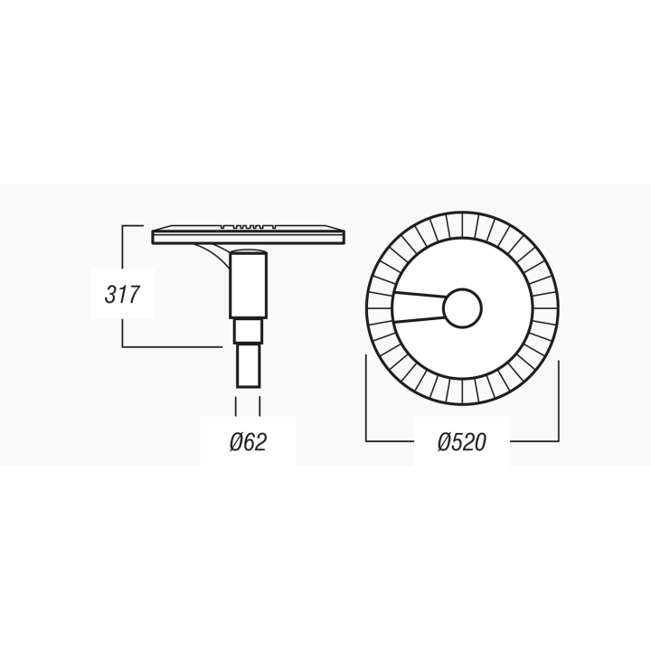 Gly60W1000W-Luminaire Exterieur Rond 60W 3000K