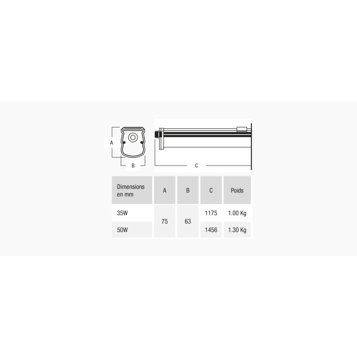 Etanche Denver 30W 1200Mm 4000K 150Lm/W Traversant