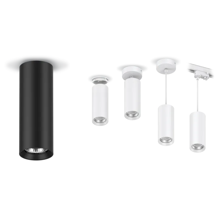 Plafonnier Downlight Leo 10/12/15W, Cct Changing, 60°, Finition Noir