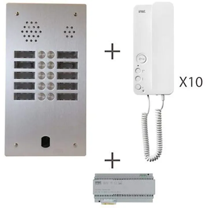 Kit Audio Préprogrammé, 2Voice, Platine Et Postes, 2 Rangées, 10 Boutons