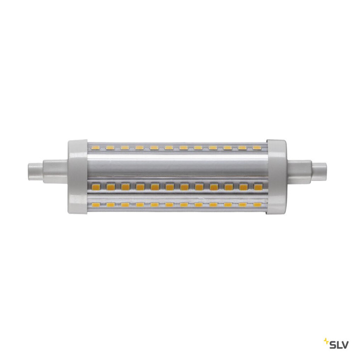 Source LED QT-DE12, R7s 118mm, gris, 15W, 3000K, variable