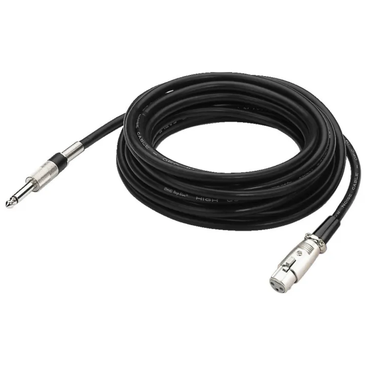 Cordon Micro Xlr Femelle / Jack 6,35 Mâle Mono, 6 M, Noir
