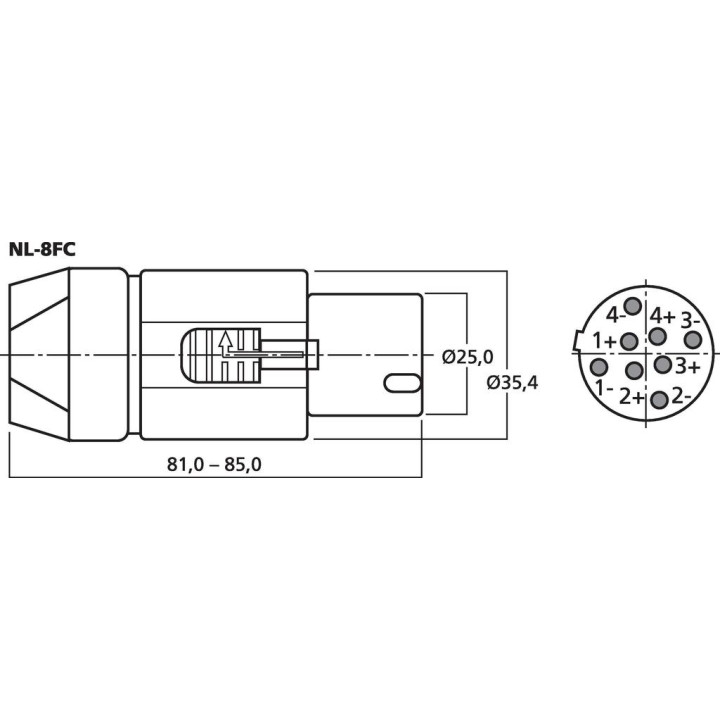Fiche Speakon Mâle - Neutrik