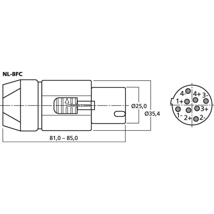Fiche Speakon Mâle - Neutrik
