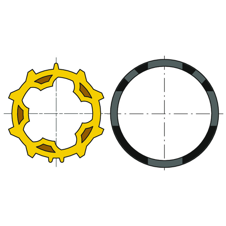 Roue Jaune+Couronne D50 Zf 54 X1