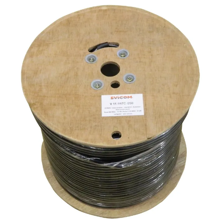 Câble de transfert PE noir 10.3 mm classe A  en touret de 250 m