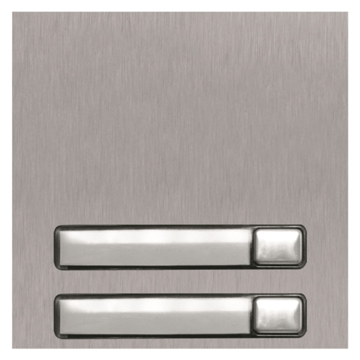 Module NEXA inox 1 rangée 2 boutons, finition INOX