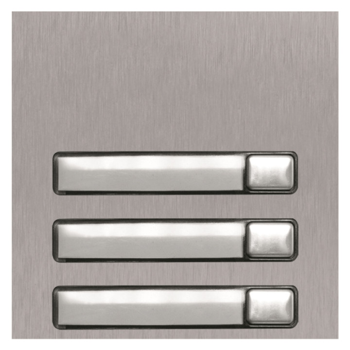 Module NEXA inox 1 rangée 3 boutons, finition INOX