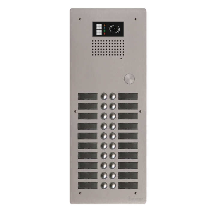 Platine monobloc HR alu audio ou vidéo BUS G2P 2 rangées 20 boutons