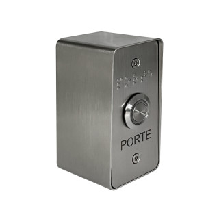 Bouton De Sortie Saillie No/Nf Éclairé Avec Façade Inox 40X85 Mm