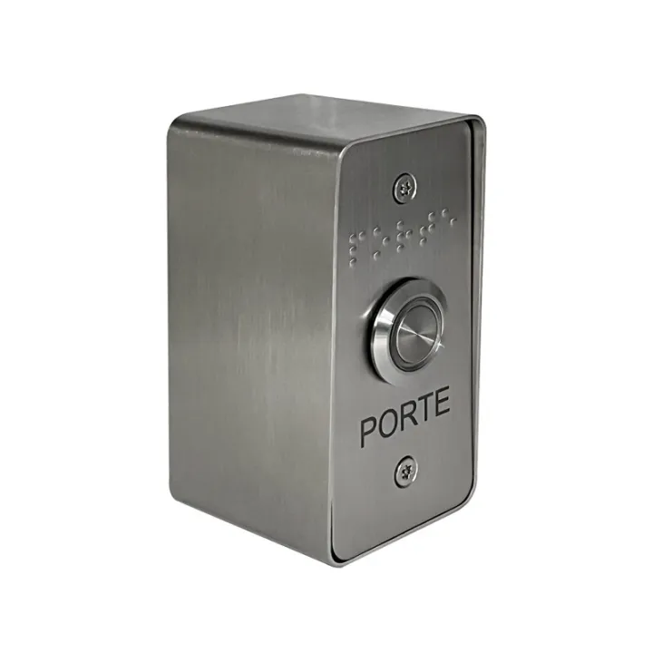 Bouton De Sortie Saillie No/Nf Éclairé Avec Façade Inox 40X85 Mm