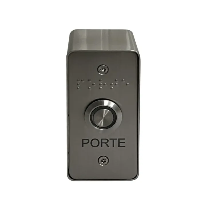 Bouton De Sortie Saillie No/Nf Éclairé Avec Façade Inox 40X85 Mm