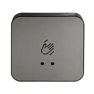 Bouton De Sortie No/Nf Éclairé Sans Contact Inox/Abs 86X86 Mm