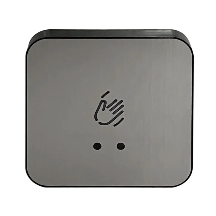 Bouton De Sortie No/Nf Éclairé Sans Contact Inox/Abs 86X86 Mm