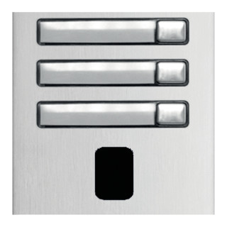 Module NEXA aluminium 1 rangée 3 boutons avec perçage au diamètre T25