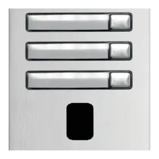 Module Nexa Aluminium 1 Rangée 3 Boutons Avec Perçage Au Diamètre T25