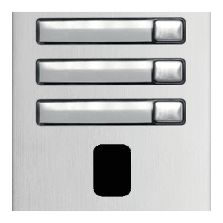 Module NEXA aluminium 1 rangée 3 boutons avec perçage au diamètre T25