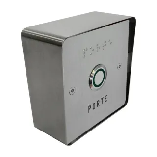 Bouton De Sortie Saillie Inox No (Temp.)/Nf Éclairé Pmr Avec Faç. Inox 85X85 Mm
