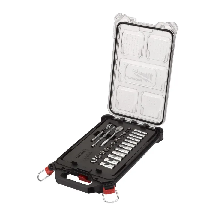 Coffret 28Pc Packout Badge Et Douille À Cliquet 1/4"
