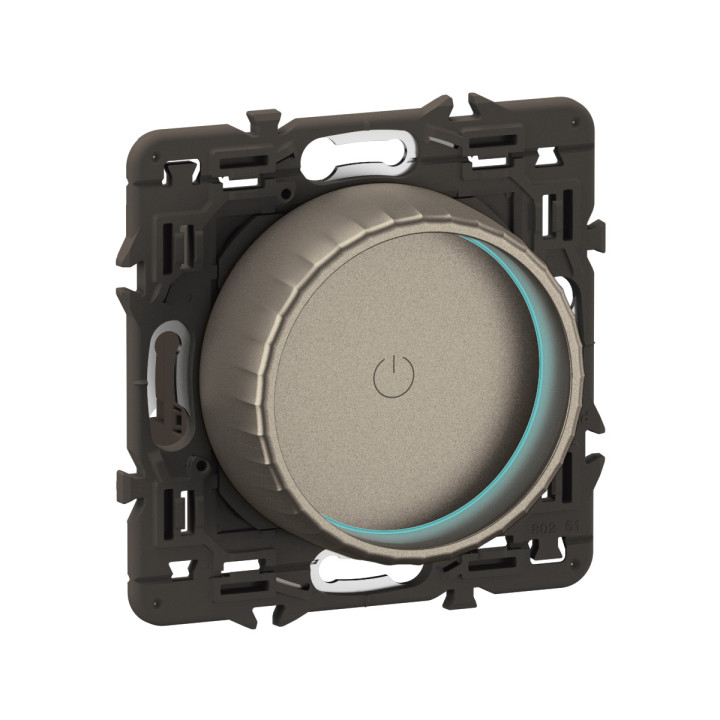 Variateur Avec Bague Rotative 200W Led Céliane - Enjoliveur Titanium Et Support