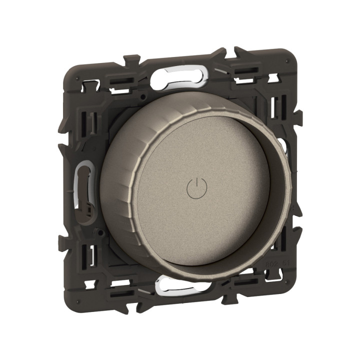 Variateur Avec Bague Rotative 200W Led Céliane - Enjoliveur Titanium Et Support